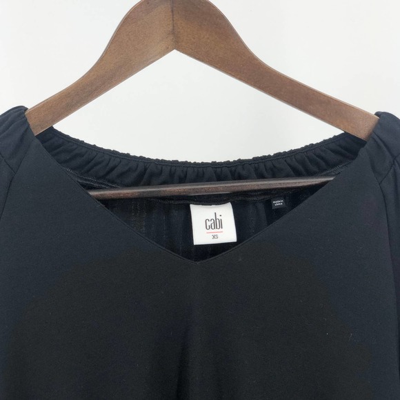 Cabi Women's Black Elastic V-Neck Tunic Blouse XS - Picture 7 of 7